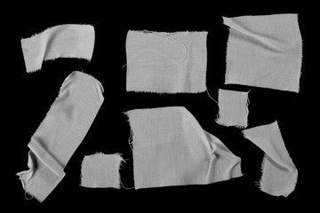 White adhesive bandage isolated on black background, top view