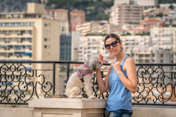 Fototapeta premium Journey to Monaco with a dog