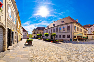 Fototapeta na wymiar Baroque town of Varazdin square panoramic view