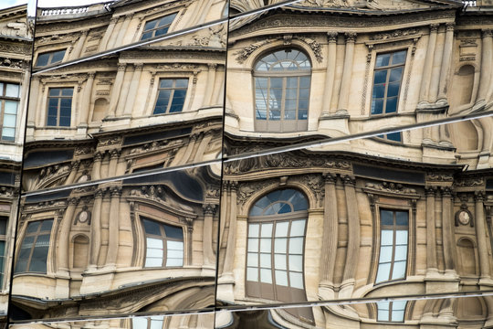 Building Refection at Louvre in Paris