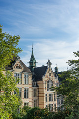 Obraz premium Scenery of old town of Zurich, Switzerland from University hill in summer