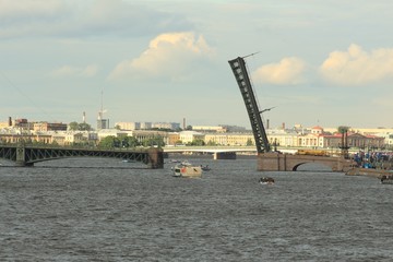 Russia, St. Petersburg, the divorced Trinity Bridge