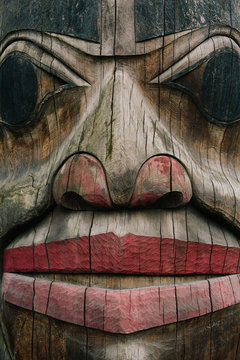 Native American totem pole in Alaska
