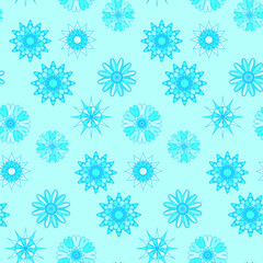 Floral blue seamless pattern. Abstract background.