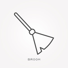 Line icon broom
