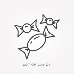Line icon lot of candy