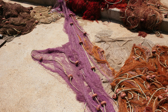 Fishing nets and ropes