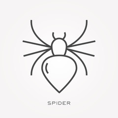 Line icon spider