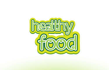 healthy food word text logo icon typography design