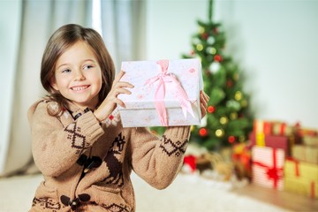 Child and gift.