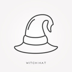 Line icon witch hat