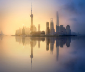 Naklejka premium Shanghai skyline cityscape