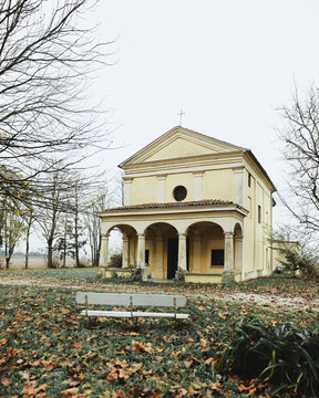Old little church in countryside near Pavia, northern Italy
