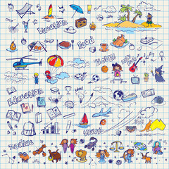 big hand drawn doodles vector set