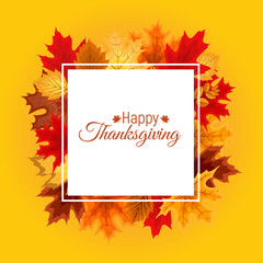 Abstract Vector Illustration Autumn Happy Thanksgiving Backgroun
