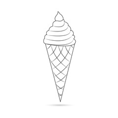 Ice cream icon on white background. Vector illustration for site