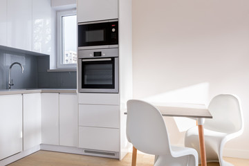 Kitchen with white table