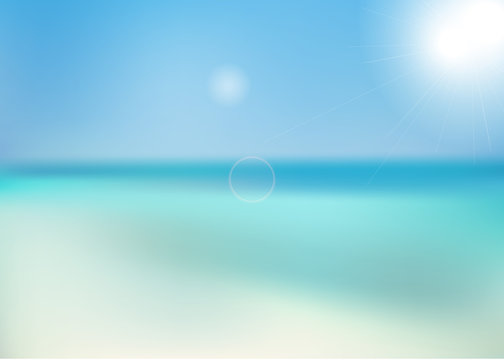 The background of the beach and sea blurred with the horizon. Vector
