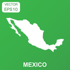 Mexico map icon. Business concept Mexico pictogram. Vector illustration on green background.
