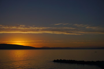 Sunset Sea & Mountains 