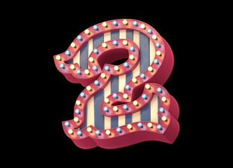 Circus sign light font.