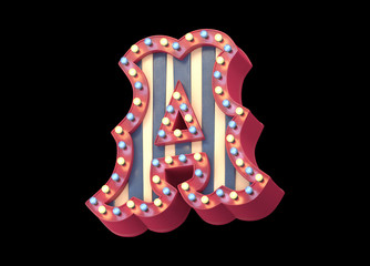 Circus sign light font.