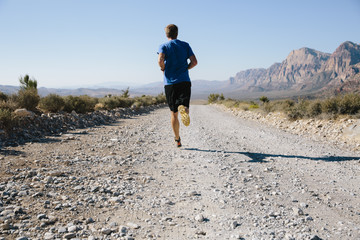 Man jogging in the desert