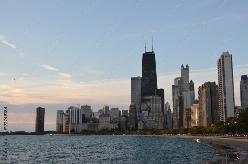 Wall mural chicago downtown from northside