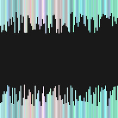 Modern abstract background from vertical stripes in light colored tones - vector design on black background