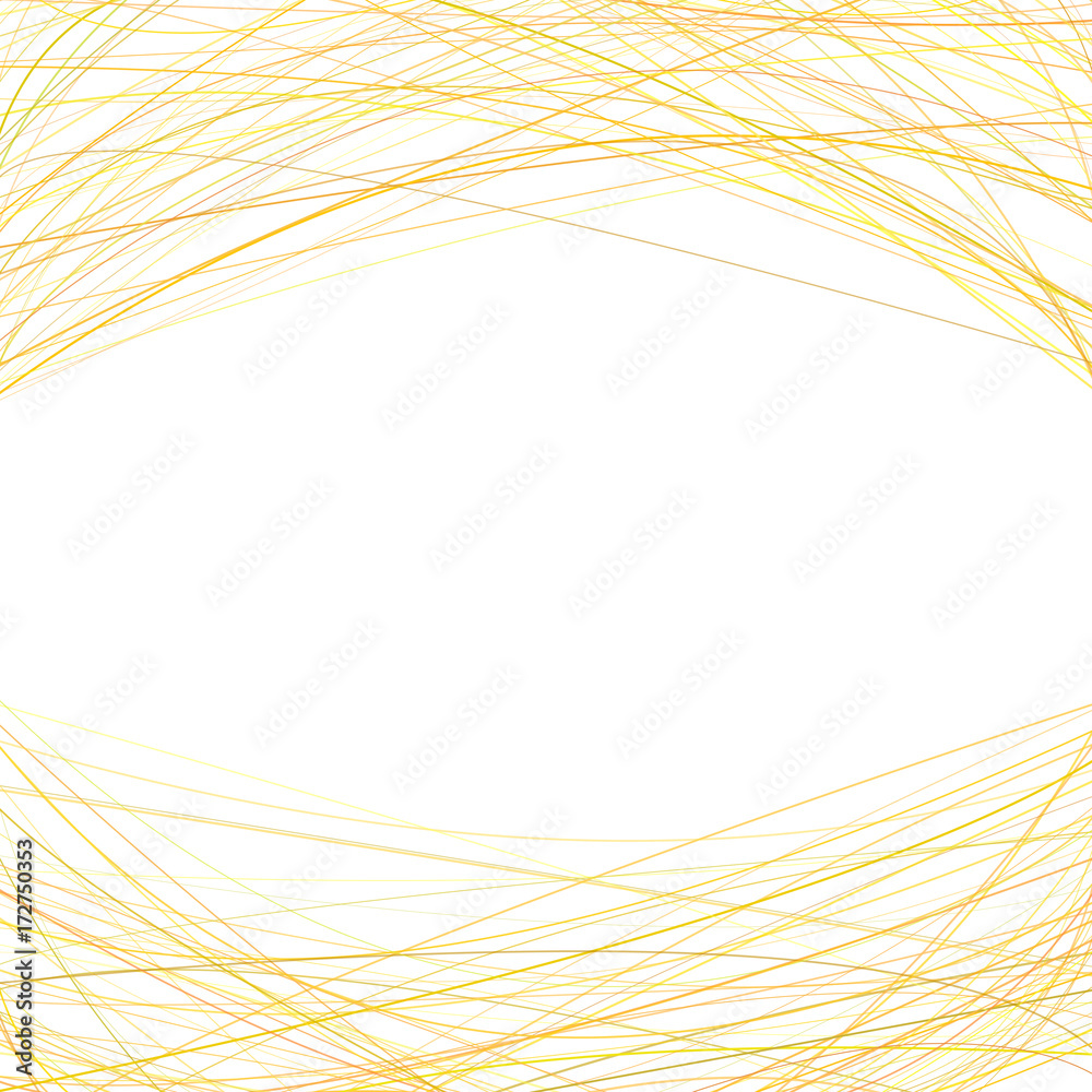 Poster abstract background with random curved lines at the top and the bottom - vector design