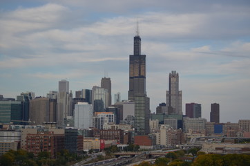 Fototapeta na wymiar Chicago downtown from westside