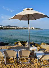 Beach in Kavala, Greece.