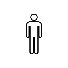 thin line man icon on white background