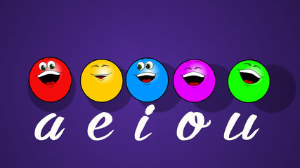 Funny colors and vowels aeiou - obrazy, fototapety, plakaty