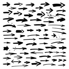 Hand drawn arrows. Vector illustration.