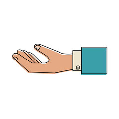 hand with palm up icon image vector illustration design 