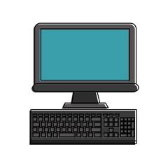 Fototapeta premium computer and keyboard icon image vector illustration design 