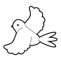 dove flying icon image vector illustration design  black and white