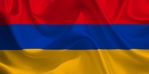 Waving flag of the Armenia. Armenian Flag in the Wind. Armenian National mark. Waving Armenia Flag. Armenia Flag Flowing.