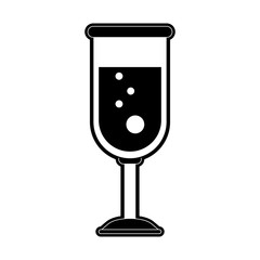 champagne glass icon image vector illustration design  black and white