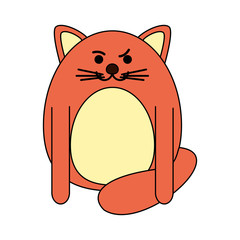 fat cat cartoon icon image vector illustration design 