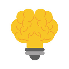 lightbulb with human brain shape icon image vector illustration design 