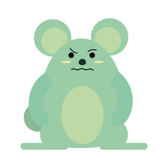 cute grumpy mouse icon image vector illustration design 