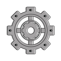 single gear icon image vector illustration design 