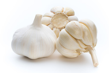 Garlic isolated on the white background.