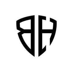 logo initial letter bh shield shape