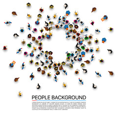People in the heap in the form of a symbol plus. Vector illustration