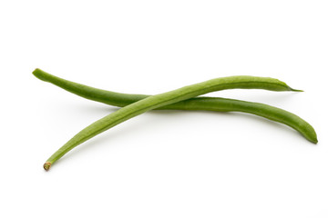 Fototapeta premium Green beans isolated on a white background.
