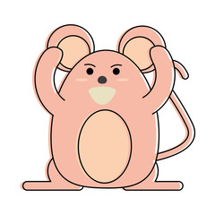 cute happy mouse icon image vector illustration design 