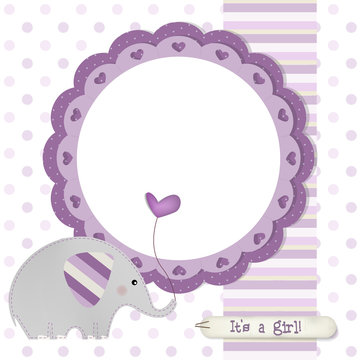 Cute Elephant - Baby shower - Birthday  - Place your text